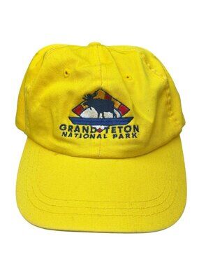 Grand Teton National Park Yellow Strapback Baseball Cap by Fahrenheit